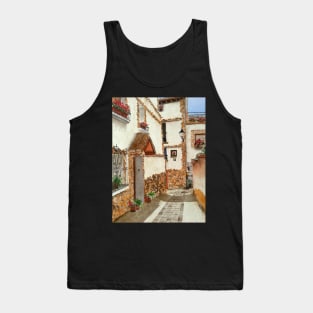 White houses on the Camino de Santiago Tank Top